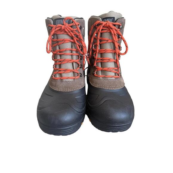 Khombu Mens Lace Up Brown Winter Thermolite Leather Upper Boots 10 - Picture 3 of 5